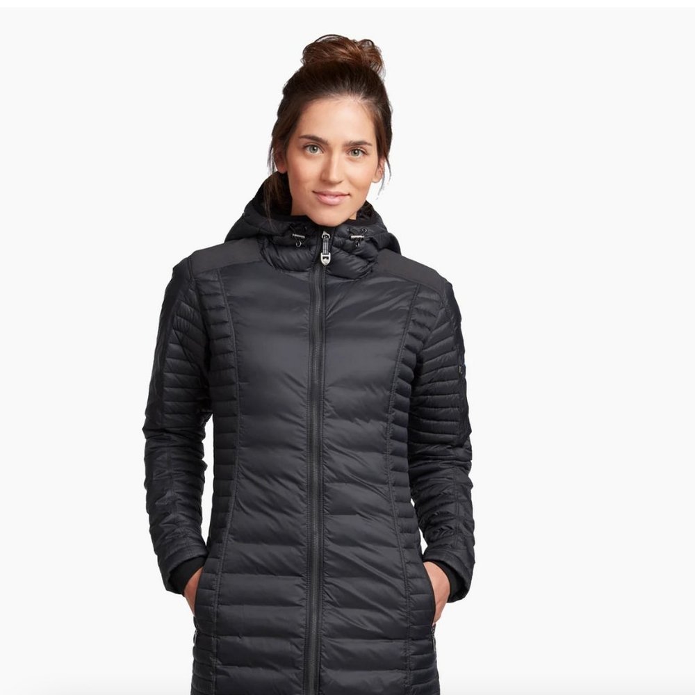 NEW Kuhl Spyfire down parka hoodie Black Small